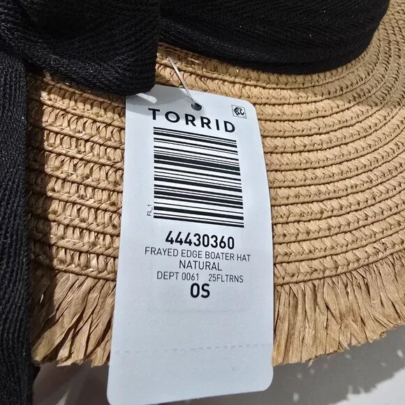 Torrid - Frayed Edge Boater Hat in Natural - Picture 6 of 9
